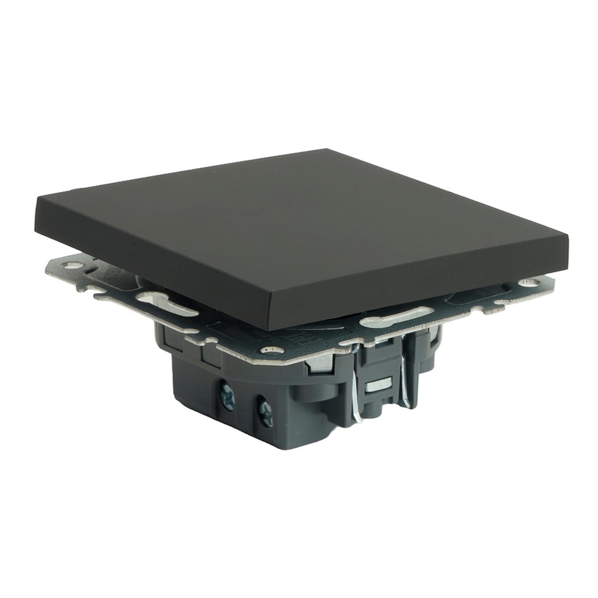 Эмили - Розетки и выключатели Stekker Переключатель 1-клавишный STEKKER Эмили RSW10-5105-05 черный уголь soft touch 49841