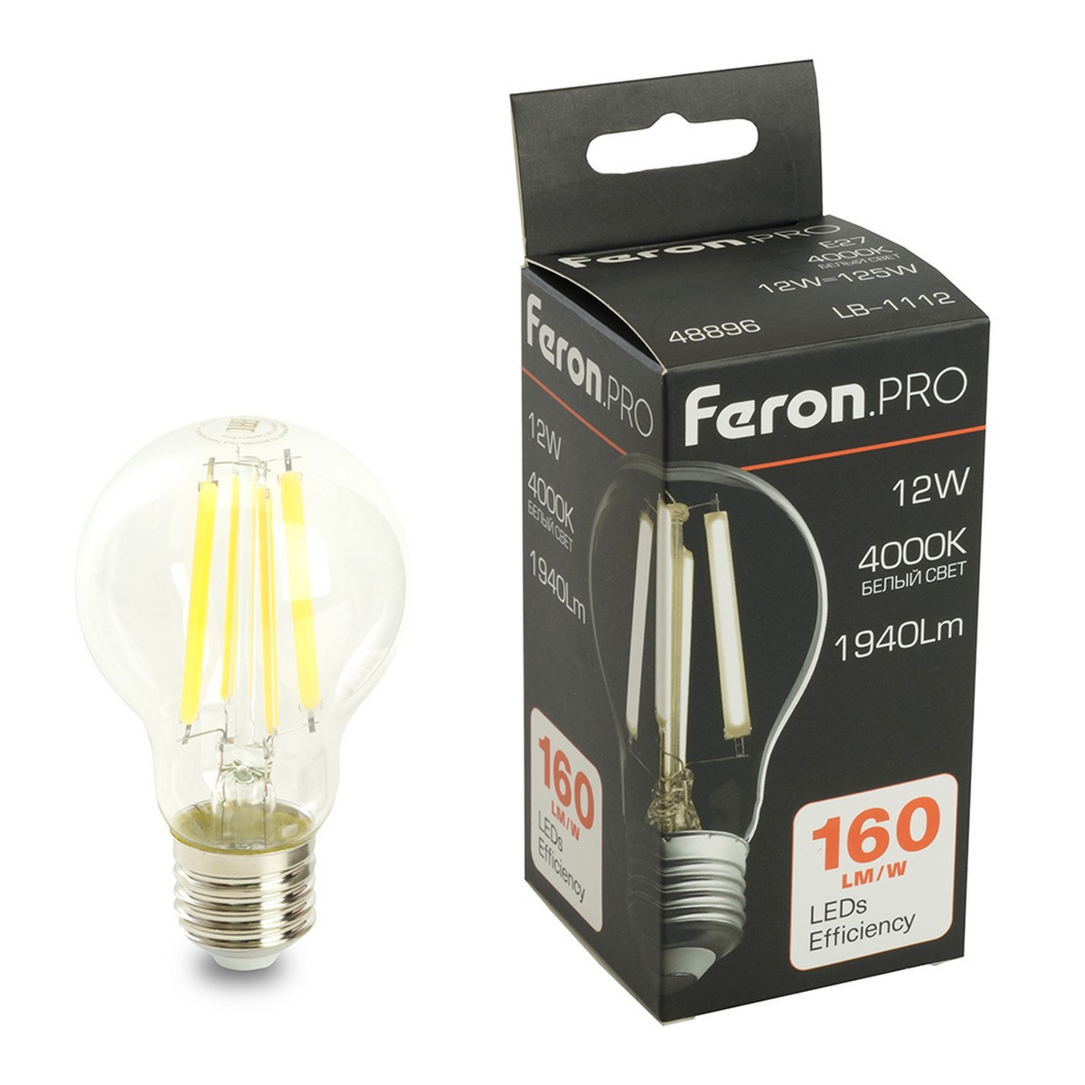 E27 Лампа светодиодная Feron.PRO LB-1112 Шар E27 12W 175-265V 4000K 48896 