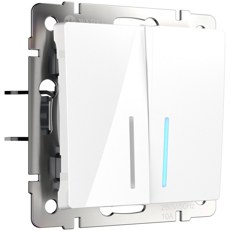 Werkel Белый механизмы Выключатель Werkel двухклавишный с подсветкой белый W1120101