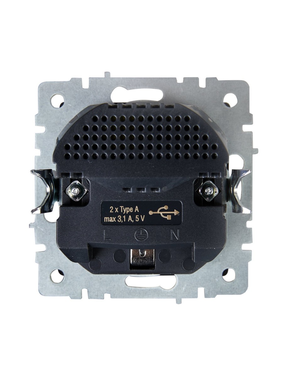 IEK Brite Жемчуг Розетка IEK BRITE с с/з и шторками 16А с USB A+A 3,1А РЮш10-2-БрЖ жемчужный BR-R14-16-U21-D31-K36