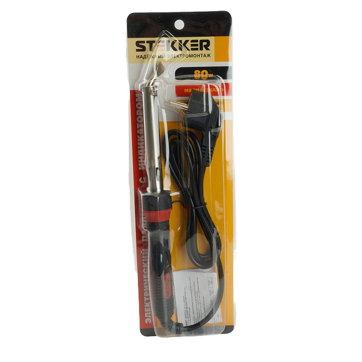 Паяльник с индикатором 80W STEKKER PLE301-80 49810 фото