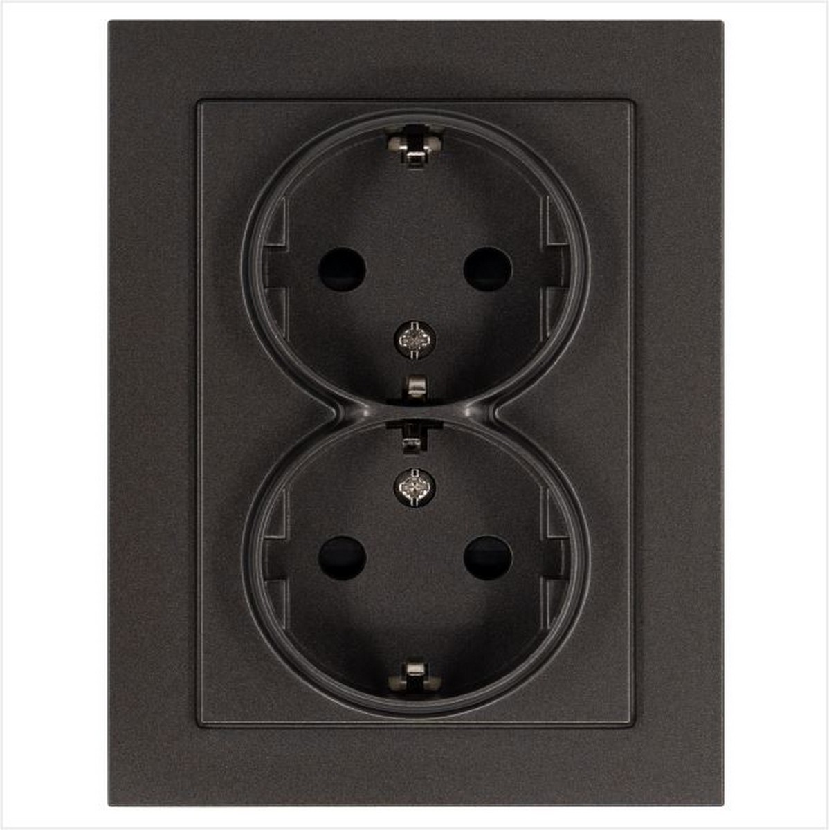 JASMART G - розетки и выключатели Розетка JASMART SCHUKO двойная с защитными шторками Мокко G5504Z