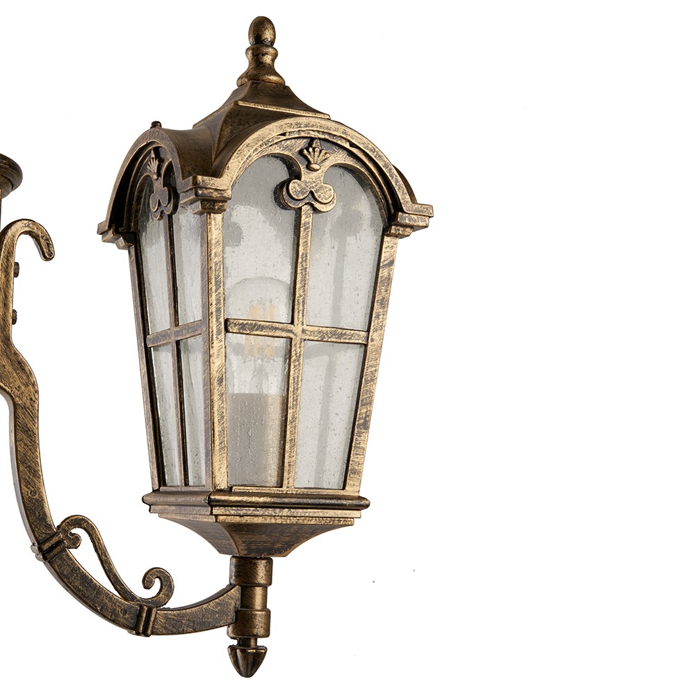 Уличные светильники столб Светильник садово-парковый Feron PL109 четырехгранныйстолб 2*60W 230V E27 черное золото 11301 