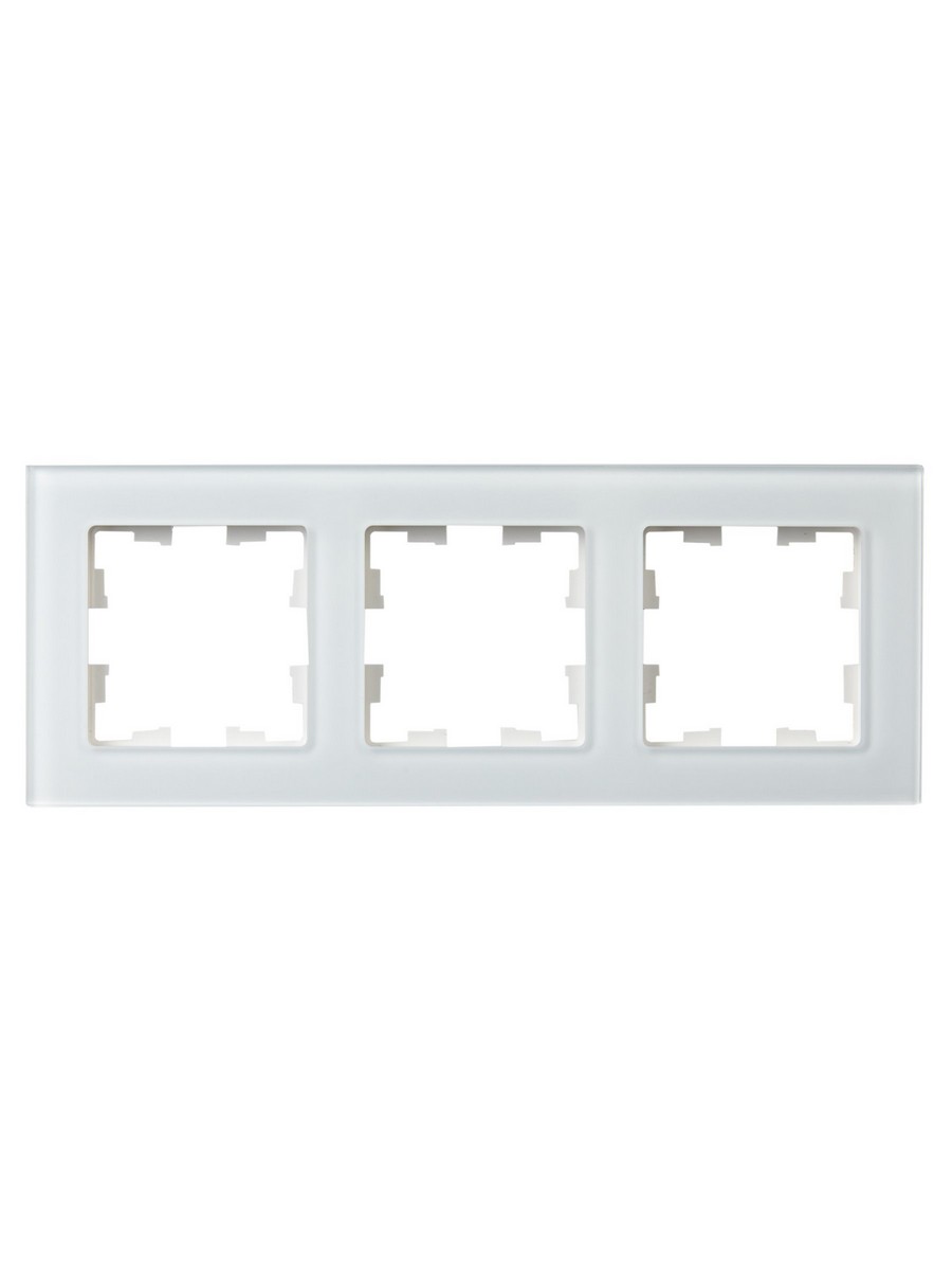 IEK Brite Рамки Рамка IEK BRITE 3-местная РУ-3-2-БрБ стекло белый BR-M32-G-K01
