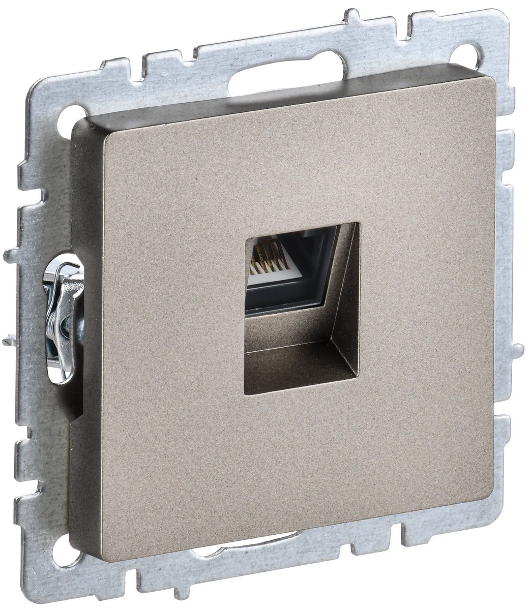 IEK Brite Шампань Розетка IEK BRITE компьютерная RJ45 кат.5E РК10-БрШ шампань BR-K10-1-K37