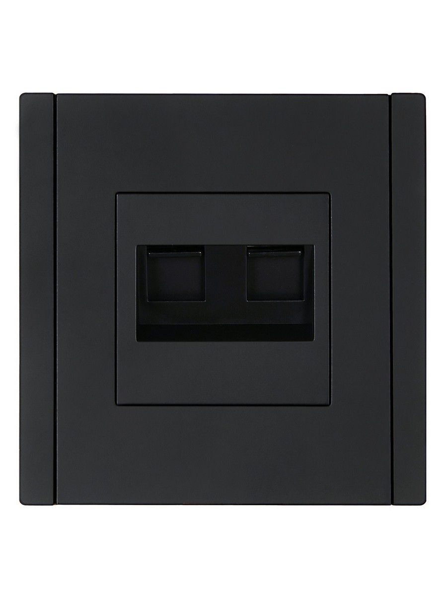 IEK FORTE&PIANO Черный Розетка IEK FORTE&PIANO Черный комп. 2-ая RJ45 кат.6 FP134