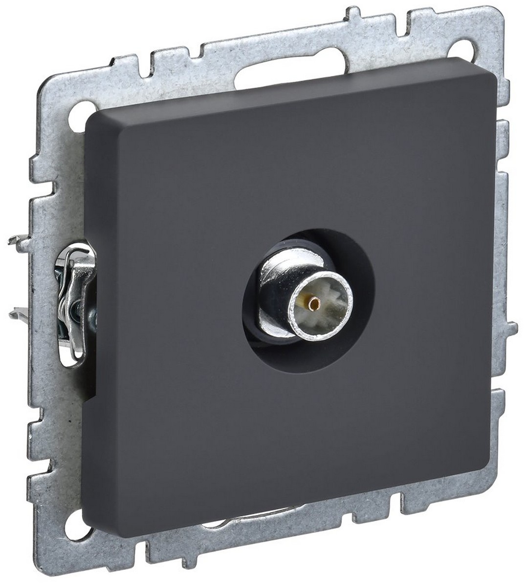 IEK Brite Графит Розетка IEK BRITE TV оконечная РТВ11-0-БрГ графит BR-A10-O-K53