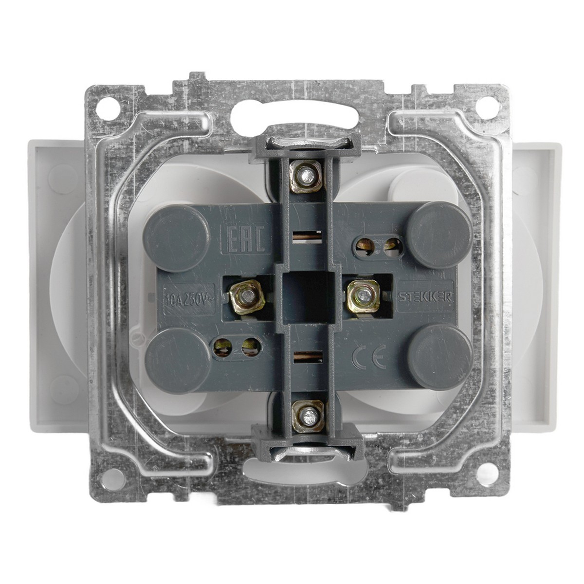 Катрин - Розетки и выключатели Stekker Розетка 2-местная б/з STEKKER GLS10-7113-01 250V 10А с защ. шторкой Катрин белый 39573