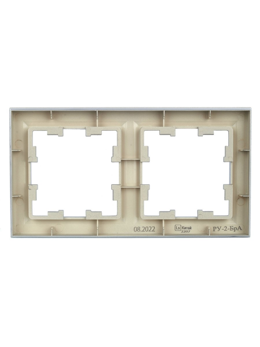 IEK Brite Рамки Рамка IEK BRITE 2-местная РУ-2-БрА алюминий BR-M22-K47