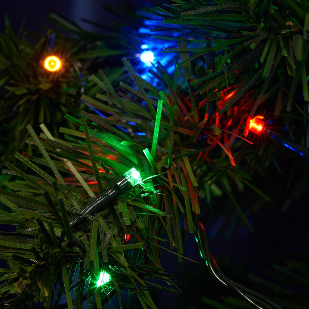 Светодиодная гирлянда Feron CL07 линейная 40м + 3м 230V мультиколор c питанием от сети зеленый шнур 26782