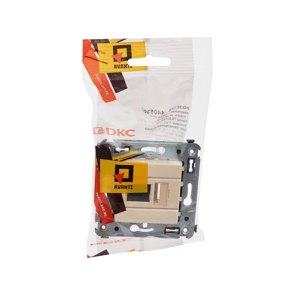 DKC Avanti механизмы Ванильная дымка Розетка USB 3.0 DKC Avanti одинарная в стену тип А-А "Ванильная дымка" 4405303