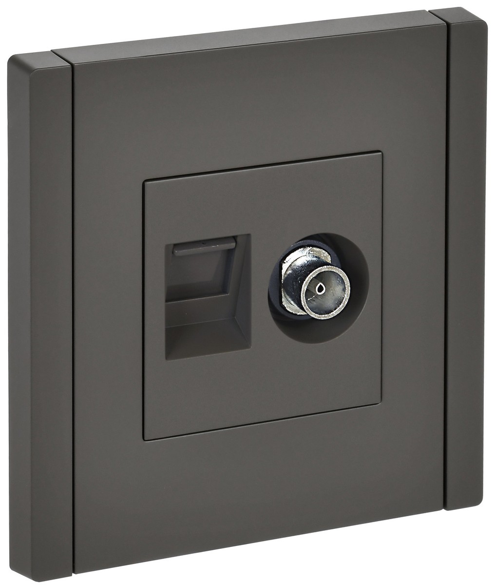 IEK FORTE&PIANO Серый Розетка IEK FORTE&PIANO Серый двойная TV+RJ45 кат.6 FP337