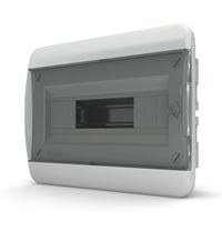 Пластиковые боксы и щиты Tekfor Щит распределительный Tekfor CVK 40-12-1 на 12 мод, встраиваемый IP41 прозрачная черная дверца