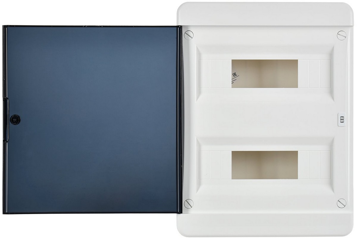 Пластиковые боксы и щиты IEK Корпус пластиковый IEK TEKFOR ЩРН-П-24 IP41 черн. прозр. дверь TF5-KP12-N-24-41-K01-K03