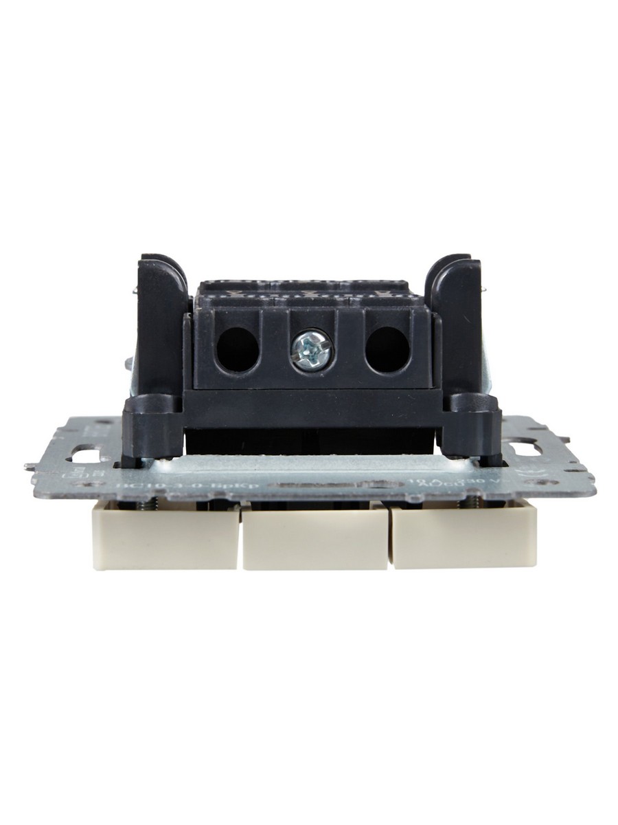 IEK Brite Бежевый Выключатель IEK BRITE 3-клавишный 10А ВС10-3-0-БрКр бежевый BR-V30-0-10-K10