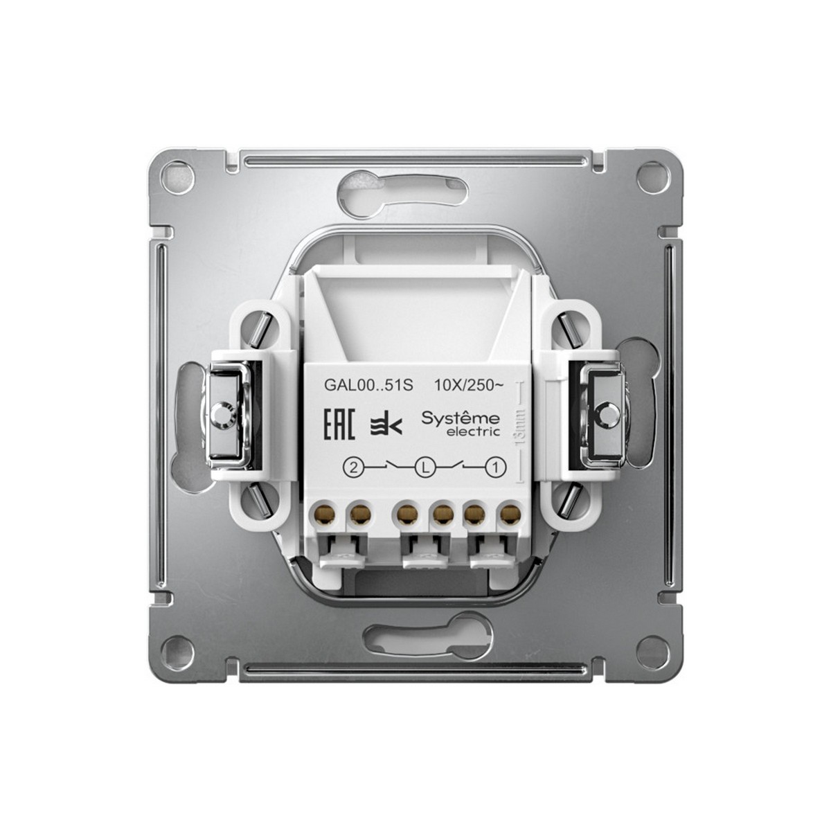 ArtGallery Алюминий Выключатель SE ArtGallery Алюминий 2-клавишный, быстрозажим. клем. GAL000351S