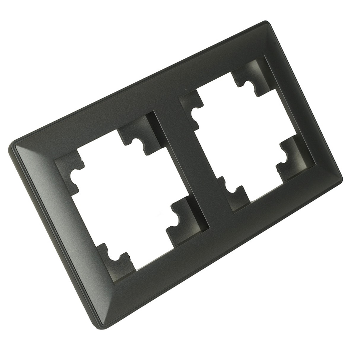 Катрин - Розетки и выключатели Stekker Рамка STEKKER 2-местная Катрин пластик графит PFR00-7002-06 39808