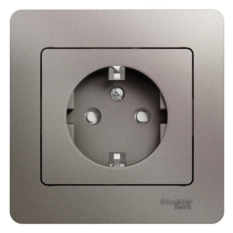 Glossa Платина Розетка Systeme Electric Glossa Платина с-з со шторками (в сборе) GSL001244