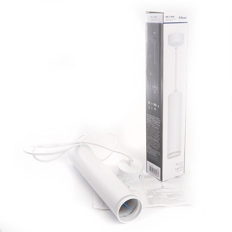 Подвесные светодиодные светильники Светильник подвесной Feron ML1708 MR16 35W белый 48083 