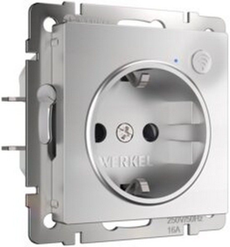 Werkel Серебряный механизмы Умная встраиваемая Розетка Werkel с заземлением с защитными шторками серебряный W1171606