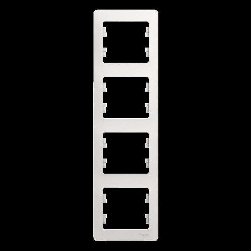 Glossa Белый Рамка Systeme Electric Glossa Белый 4-я, вертикальная GSL000108