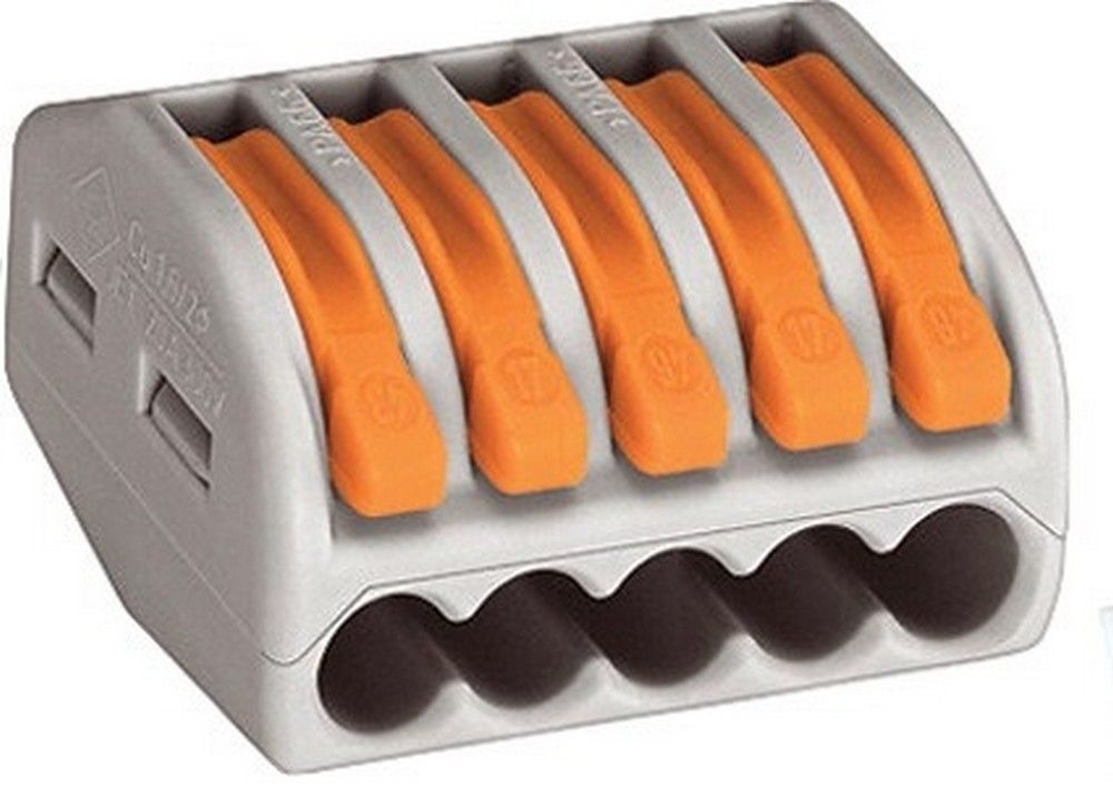 WAGO клемма с рычагами для 5-и медных проводов до 4 мм