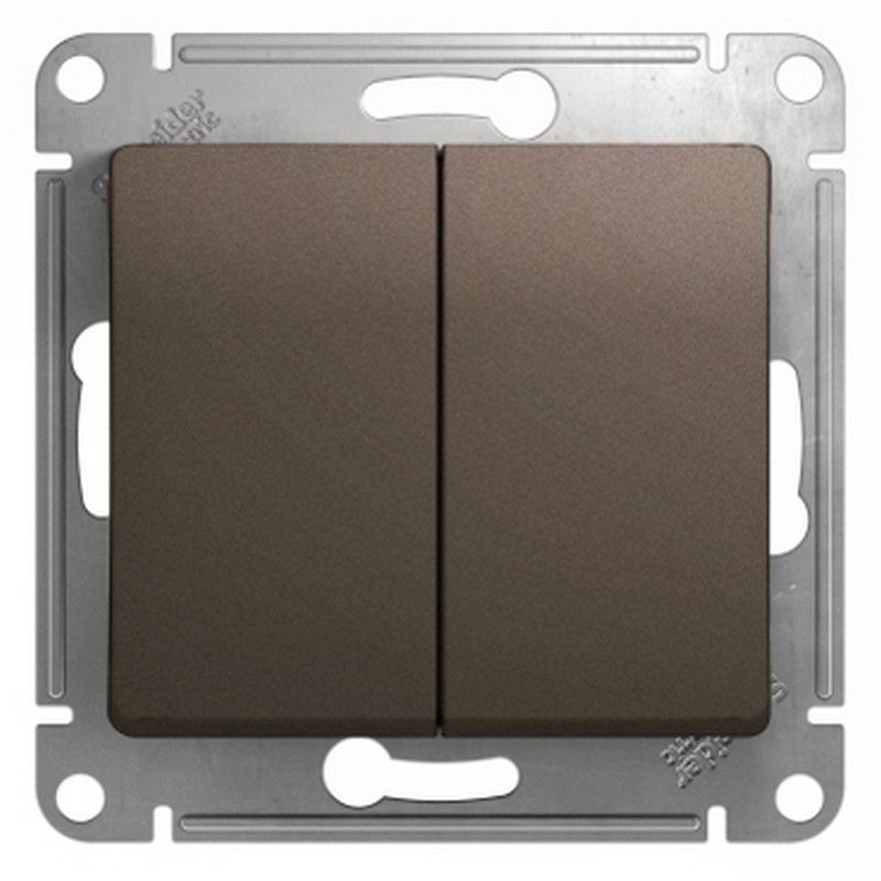 Glossa Шоколад Выключатель Systeme Electric Glossa Шоколад 2-клавишный, сх.5, 10АХ механизм GSL000851