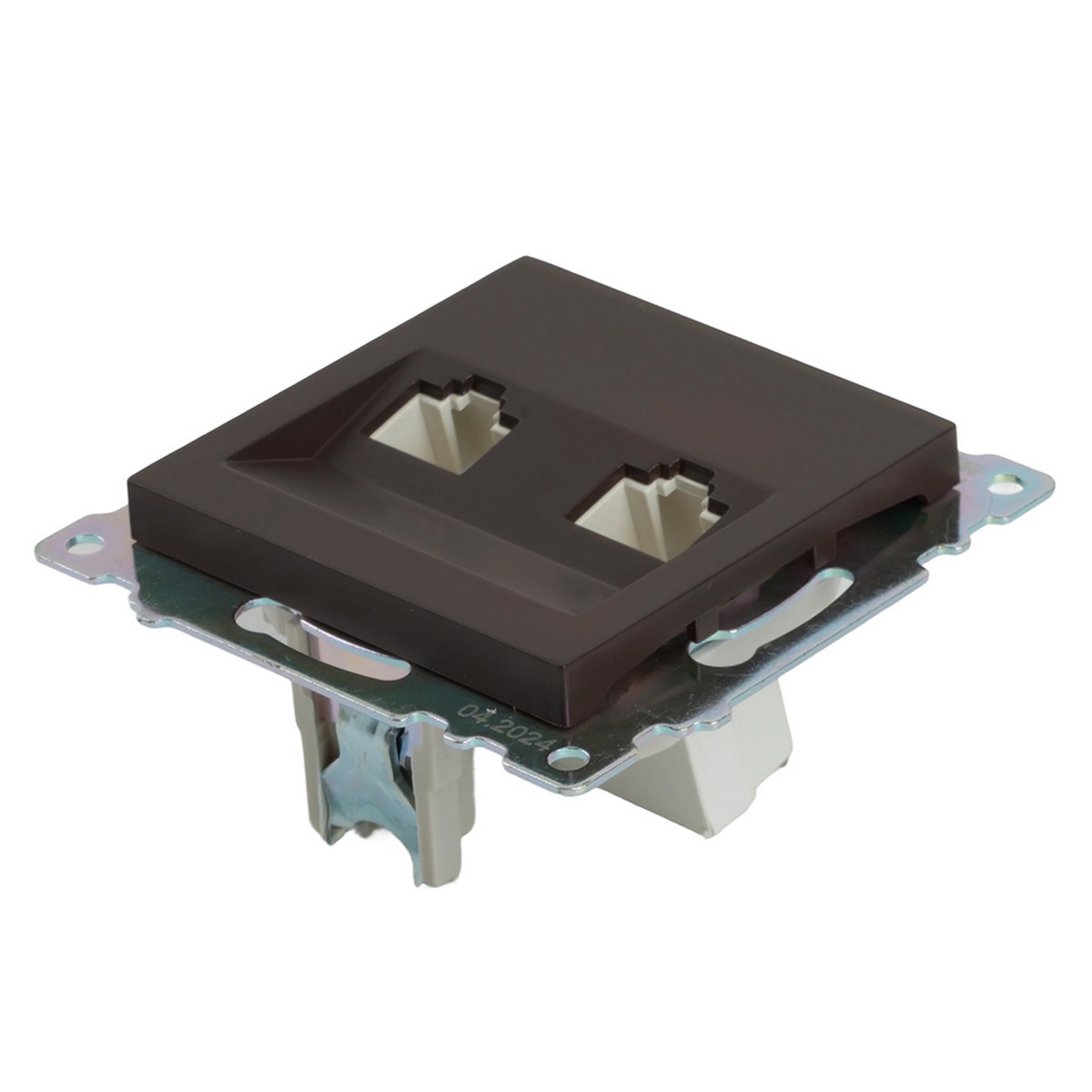 Катрин - Розетки и выключатели Stekker Розетка компьютерная 2-местная RJ-45 STEKKER GLS00-7109-04 Катрин шоколад 50006