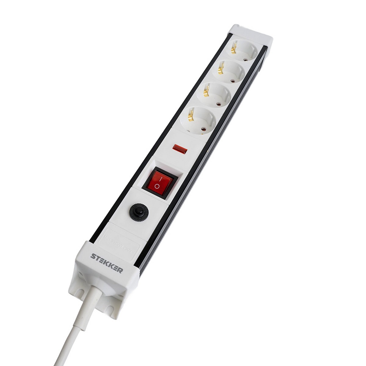 Колодки и удлинители, тройники Сетевой фильтр 4-местный с/з STEKKER HM22-41-03 3 м Techno белый 50148