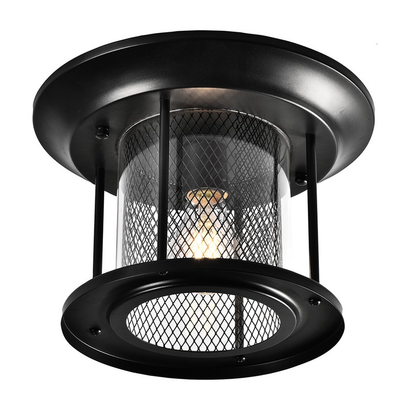 Уличные настенные светильники Светильник садово-парковый Feron PL723 на потолок 60W E27 230V черный 48387 