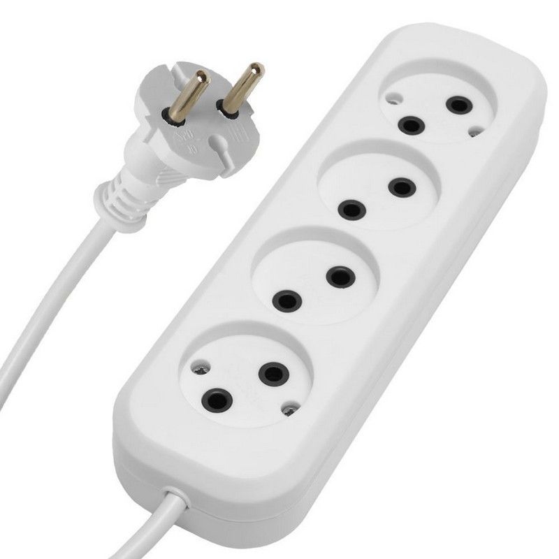 Колодки и удлинители, тройники Удлинитель 4-местный б/з Stekker HM01-40-05 5м Home (У10-429) белый 39218 