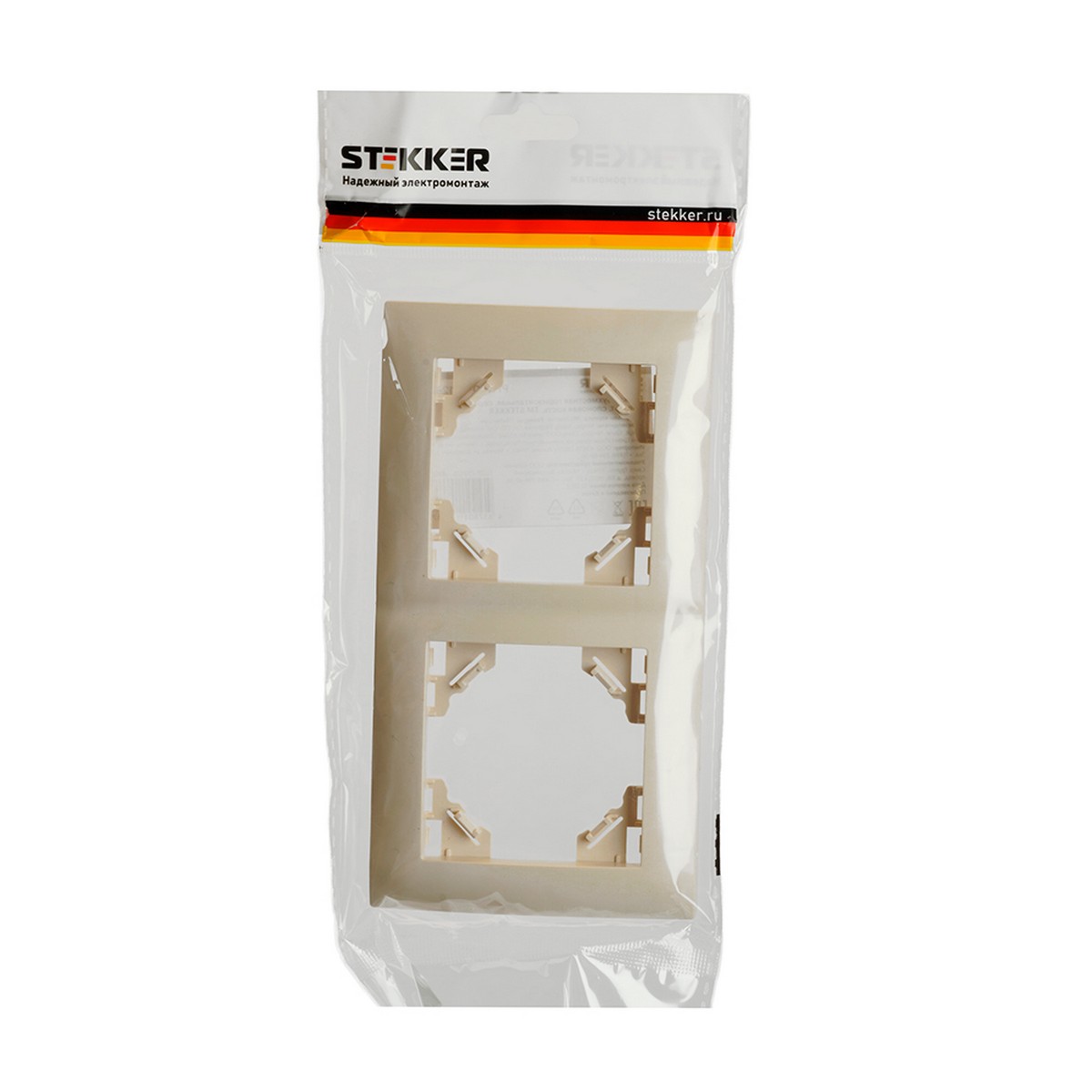 Эрна - Розетки и выключатели Stekker Рамка STEKKER 2-местная Эрна Элегант слоновая кость PFR00-9012-02 49667