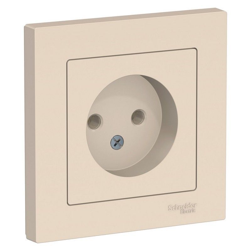 AtlasDesign Бежевый Розетка Systeme Electric AtlasDesign бежевый б/з, 16А, в сборе ATN000240