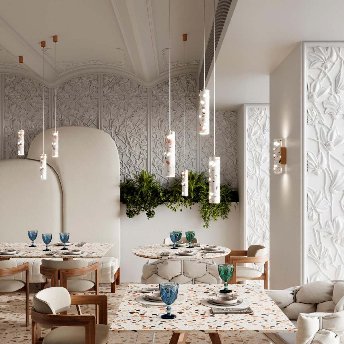 Подвесные светодиодные светильники Подвесной светильник ODEON LIGHT 7012/6L TERRAZZO LED 