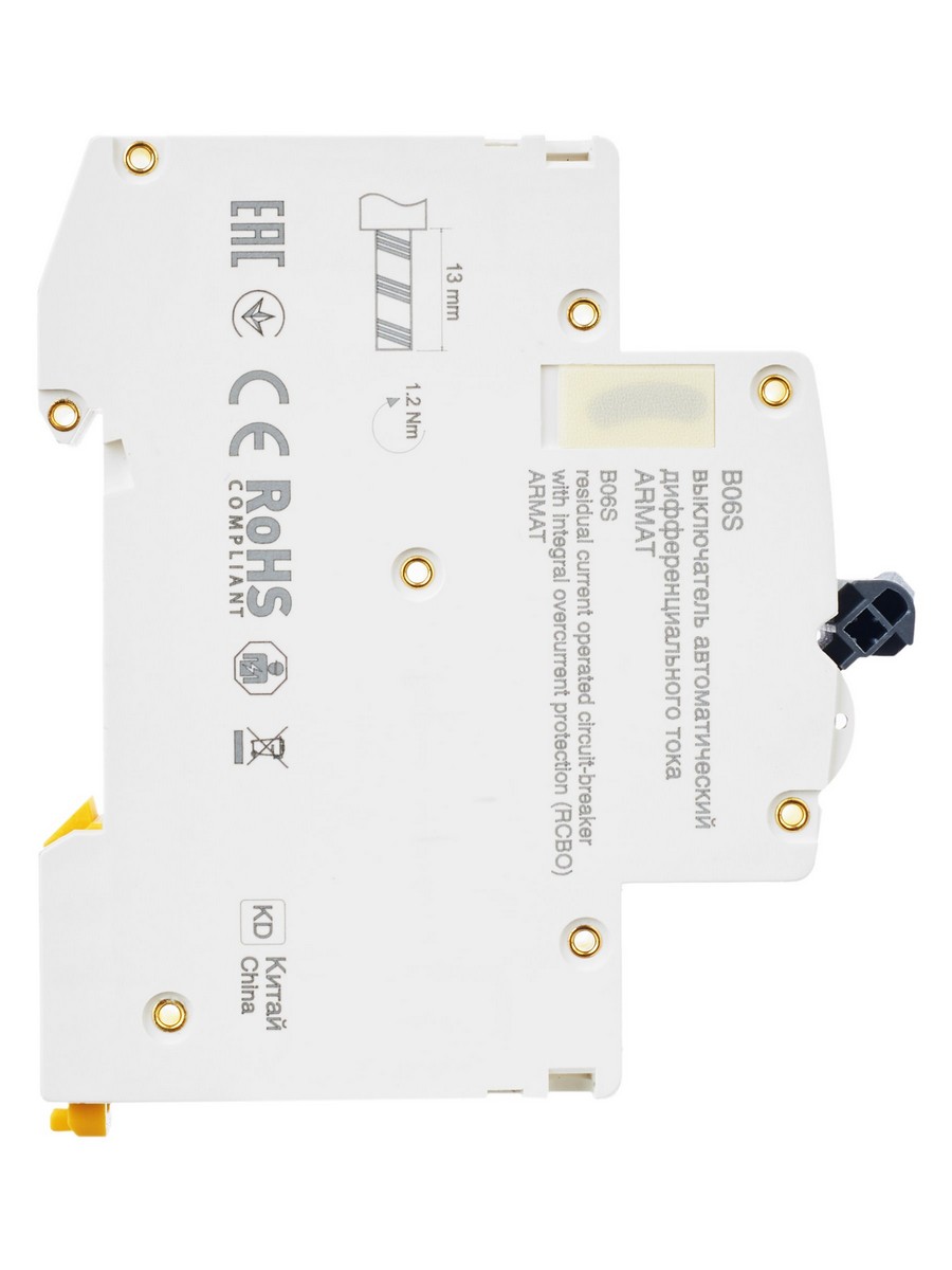 IEK АВДТ Дифф. Автомат IEK ARMAT B06S 1P+NP C25 30мА тип AC (18мм) AR-B06S-1N-C25C030 