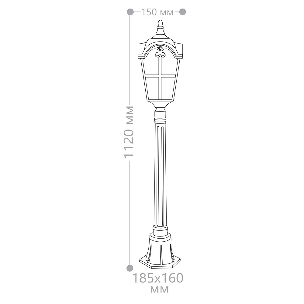 Уличные светильники столб Уличный светильник Feron PL107 столб четырехгранный 60W 230V E27, черное золото 11299 