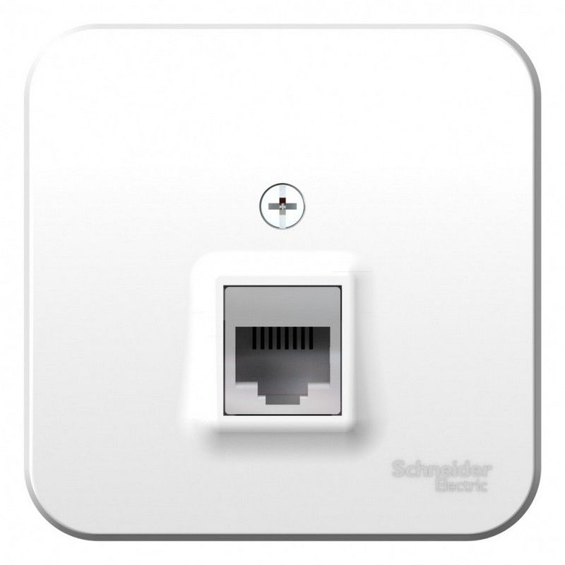 Blanca белые розетки и выключатели Розетка SE Blanca компьютерная Белый наружный RJ45 кат.5E изолир. пластина BLNIA045001