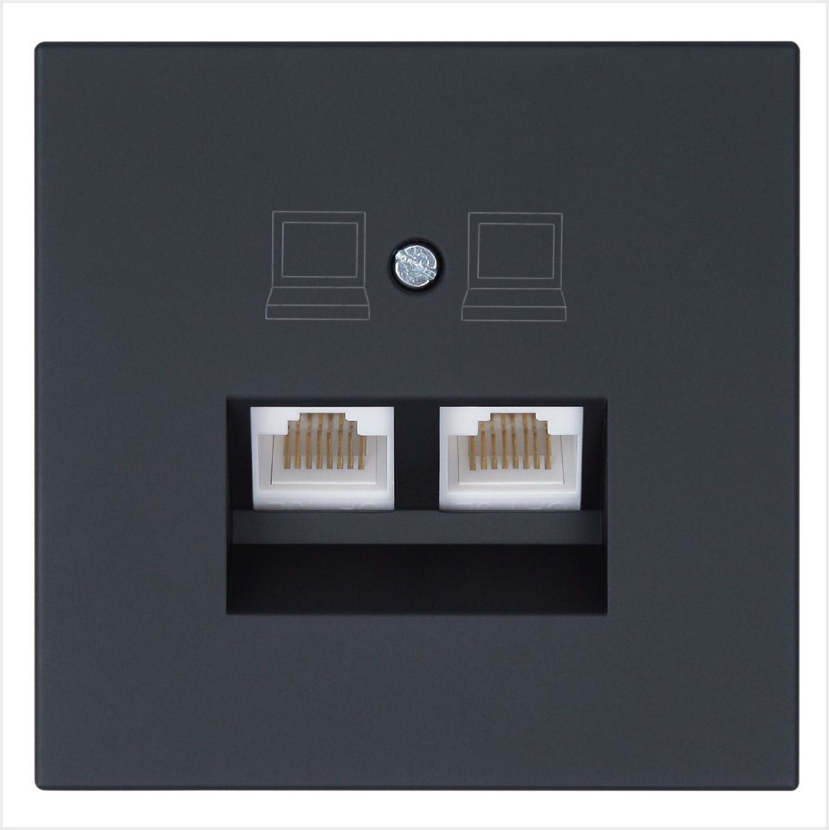 JASMART FD - розетки и выключатели Интернет розетка JASMART FD RJ45 двойная Черный матовый (soft touch) 6106PBM