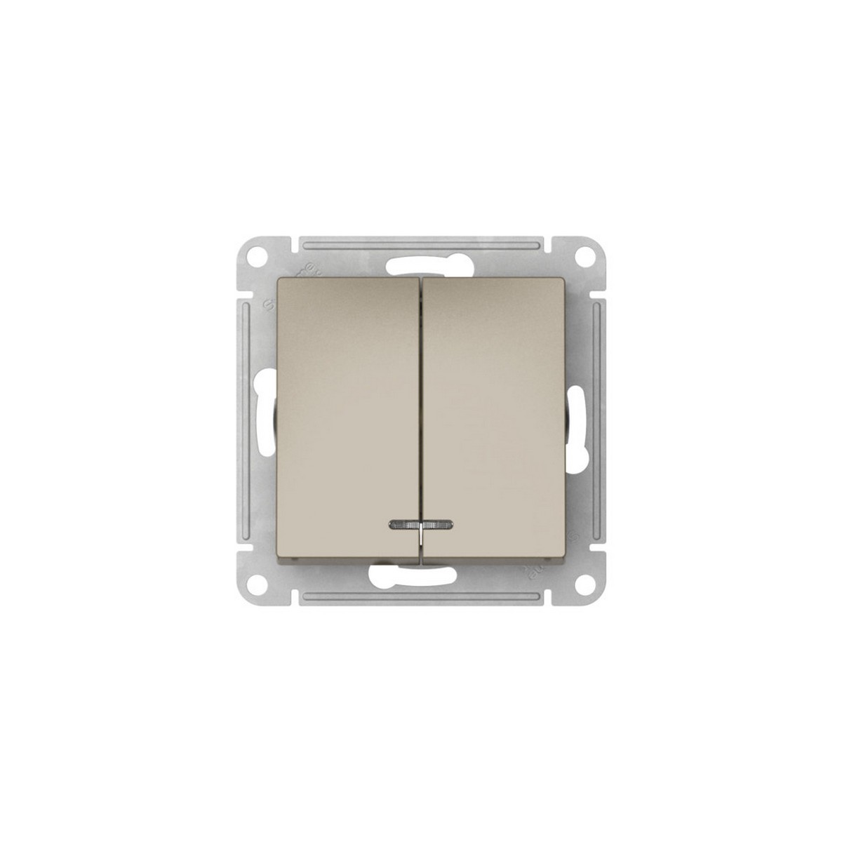 AtlasDesign Шампань Выключатель SE AtlasDesign Шампань 2-клавишный с подсветкой быстрозажим. клем. ATN000553S