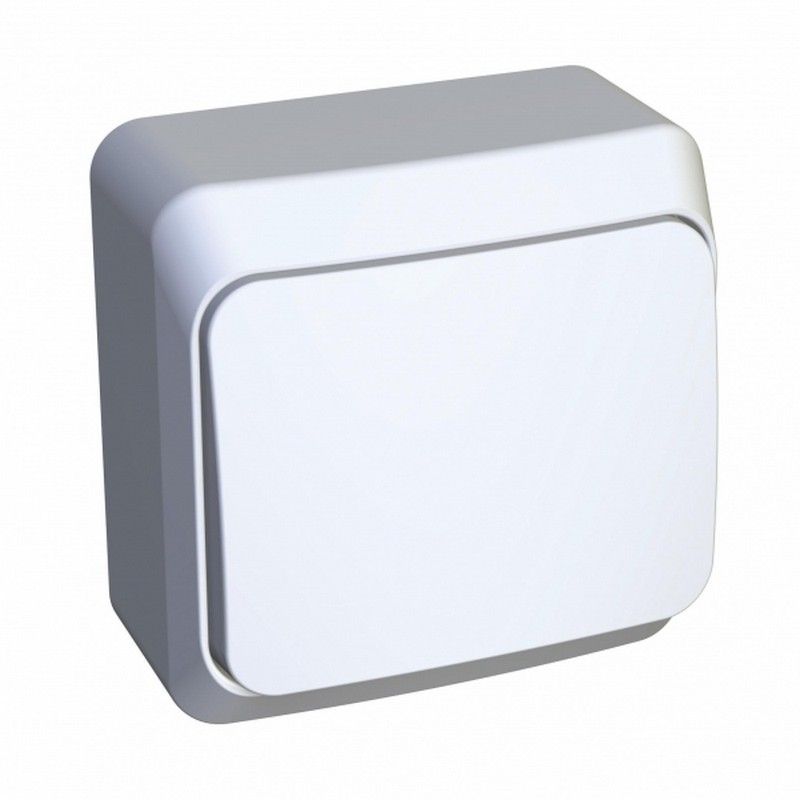 Этюд Белый Выключатель кнопочный Systeme Electric Этюд наружный Белый KA10-001B