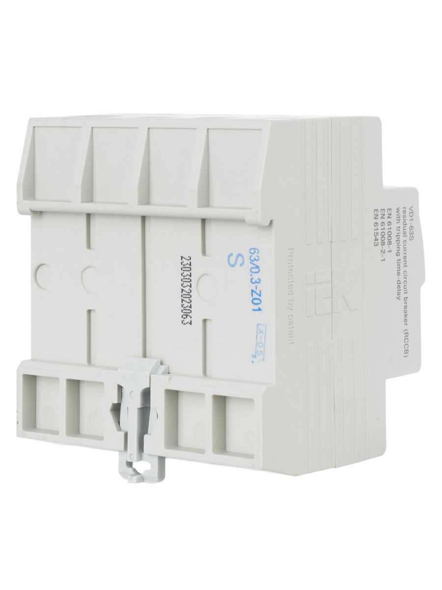 IEK Выключатель дифференциальный IEK KARAT ВД1-63S 4Р 63А 300мА MDV12-4-063-300 