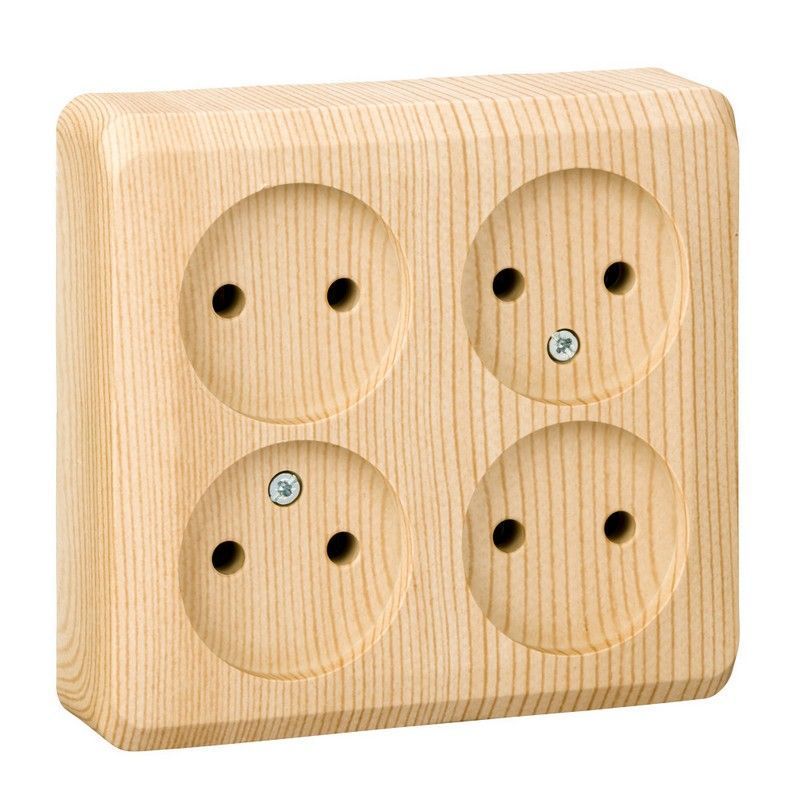 Этюд Дача Розетка 4-ая Systeme Electric Этюд наружный Дача Сосна б/з без шторок PA16-205D