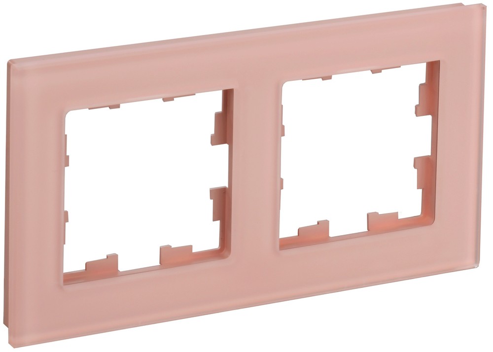 IEK Brite Рамки Рамка IEK BRITE DECOR Персик матовый стекло 2-мест. РУ-2-2-БрП BR-M22-G-31-K96