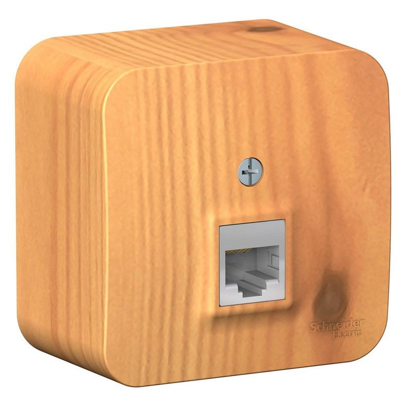 Blanca ясень розетки и выключатели Розетка SE Blanca компьютерная Ясень наружный RJ45 кат.5E изолир. пластина BLNIA045005