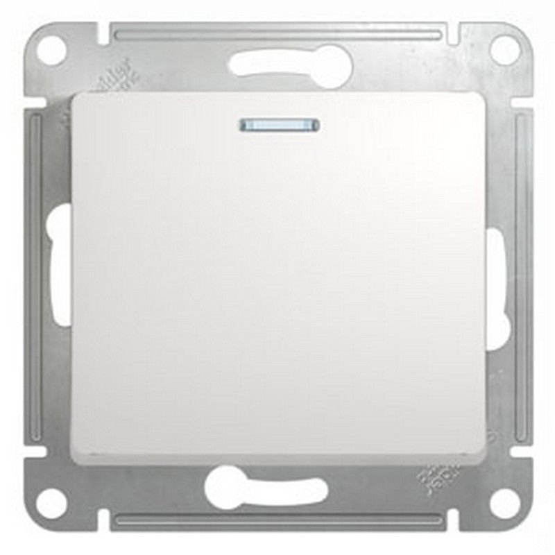 Glossa Белый Переключатель Systeme Electric Glossa Белый 1-клавишный с подсветкой, сх.6а GSL000163