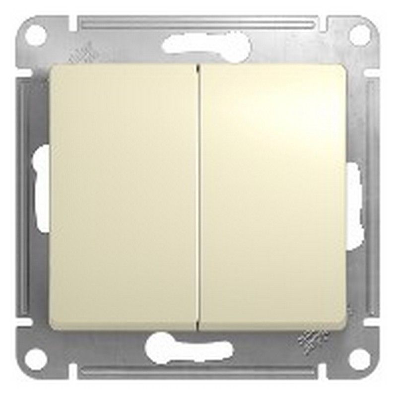 Glossa Бежевый Переключатель Systeme Electric Glossa Бежевый 2-клавишный, сх.6 GSL000265