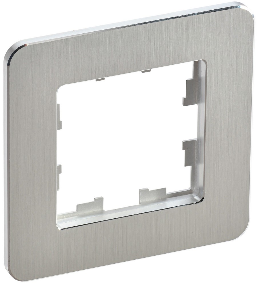 IEK Brite Рамки Рамка IEK BRITE DECOR Алюминий/алюм металл. скругл.угол 1-мест. РУ-1-1-Бр RE AL BR-M12-M-21-K47