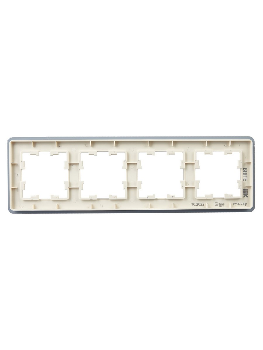 IEK Brite Рамки Рамка IEK BRITE DECOR Песчаный матовый стекло скругл.угол 4-м РУ-4-2-Бр RE BR-M42-G-41-K98