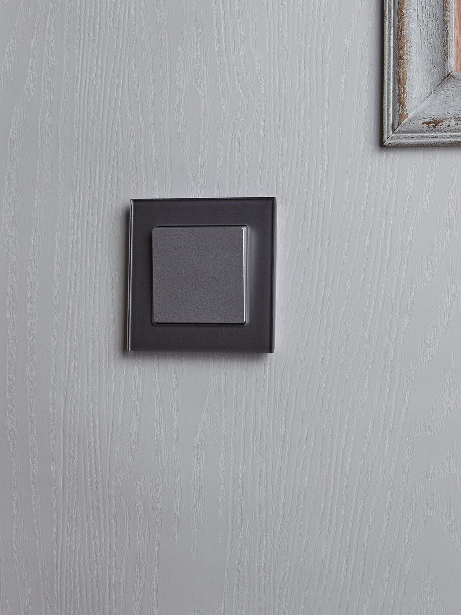 IEK Brite Рамки Рамка IEK BRITE 1-местная РУ-1-2-БрСе стекло серый BR-M12-G-K03