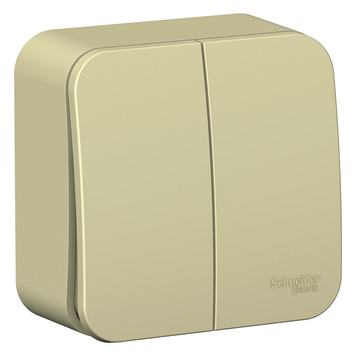 Blanca бежевые розетки и выключатели Выключатель SE Blanca 2-клавишный Бежевый наружный (cх.5) изолир. пластина BLNVA105017